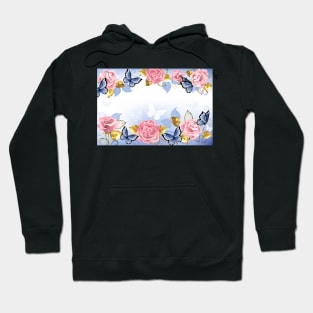 Background with Pink Roses Hoodie